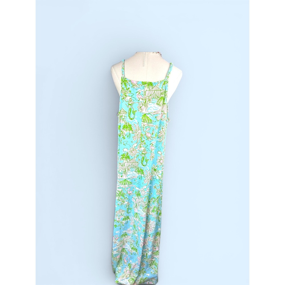 Lilly Pulitzer NWOT Mermaid Cove Maxi Dress SZXL Blue Green Cotton Linen blend - Picture 8 of 15
